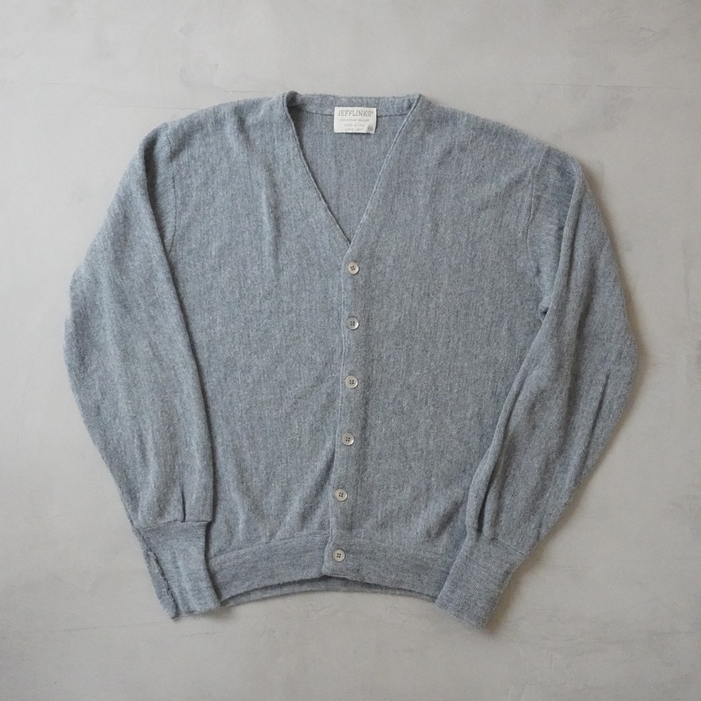 Vintage Lord Jeff Jefflinks Cardigan XL Mens Gray Orlon USA Made Sweater